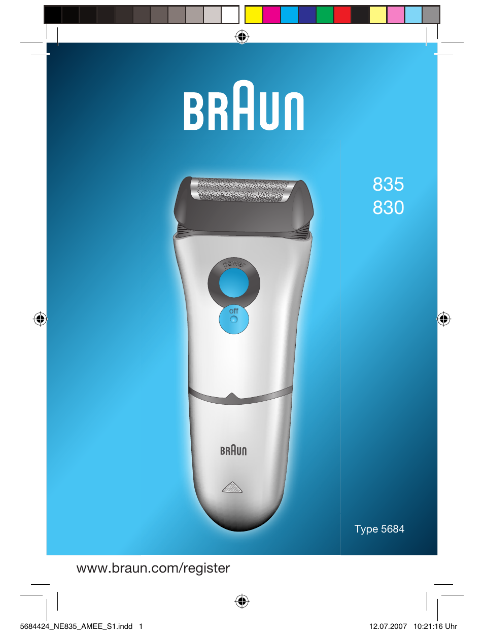 Braun 835 Series 1 User Manual | 39 pages