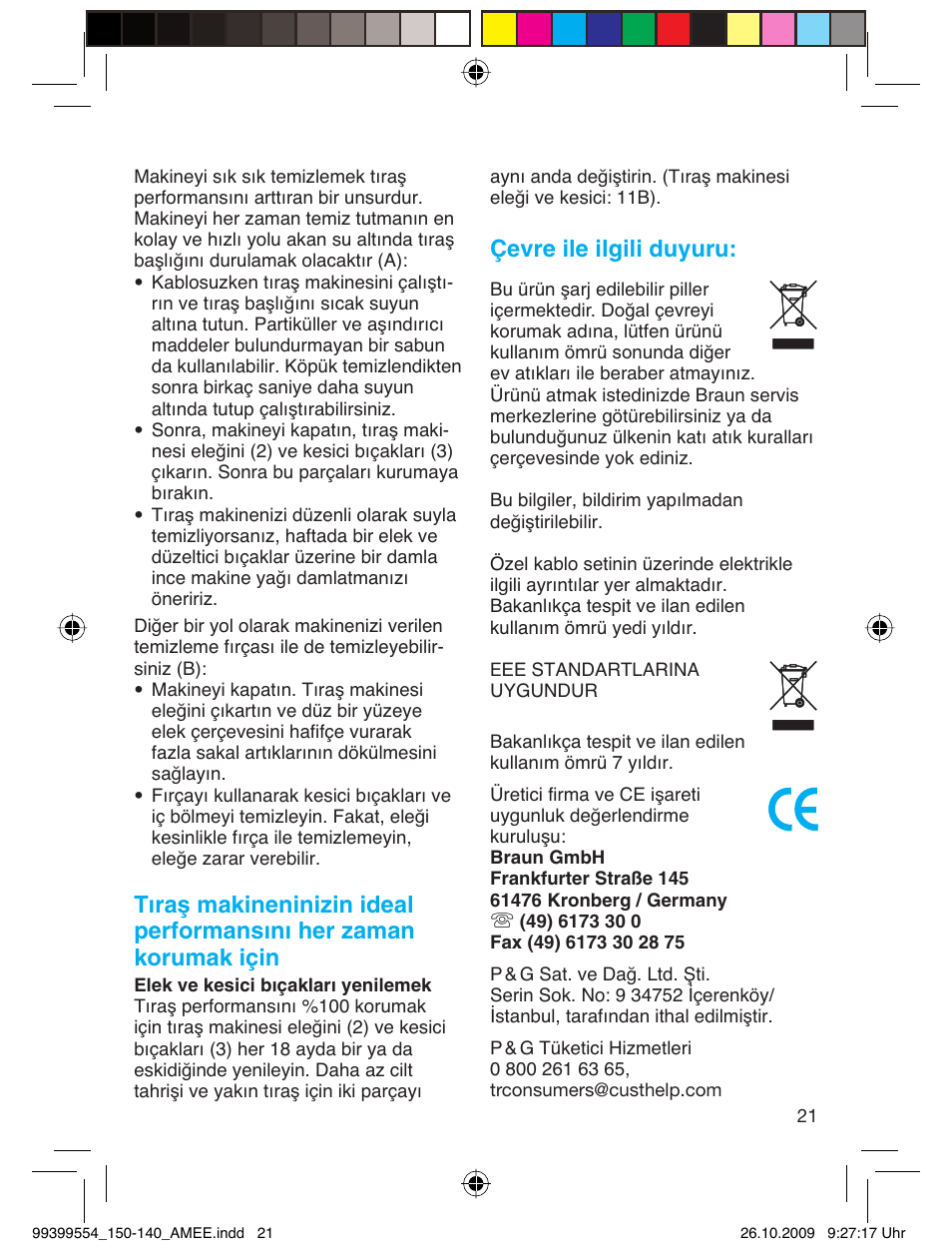 Çevre ile ilgili duyuru | Braun 140-5685 Series 1 RU User Manual | Page 21 / 39