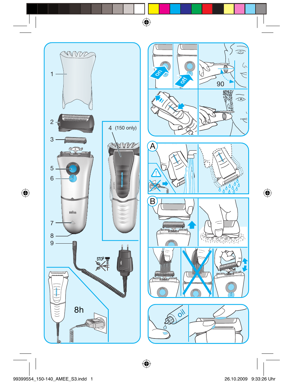 On of f, 150 only) | Braun 140-5685 Series 1 RU User Manual | Page 3 / 39