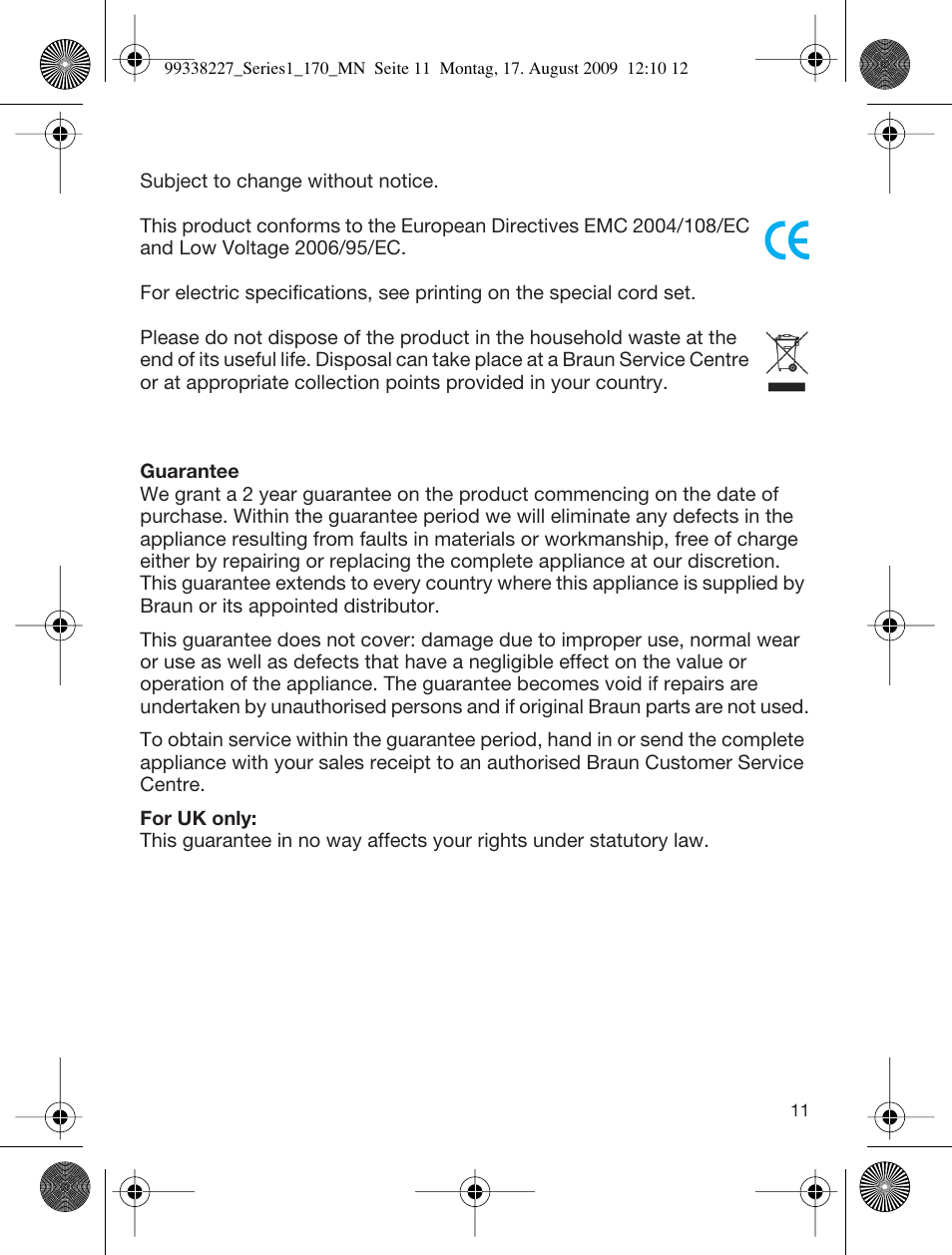 Braun 170 Series 1 User Manual | Page 10 / 43