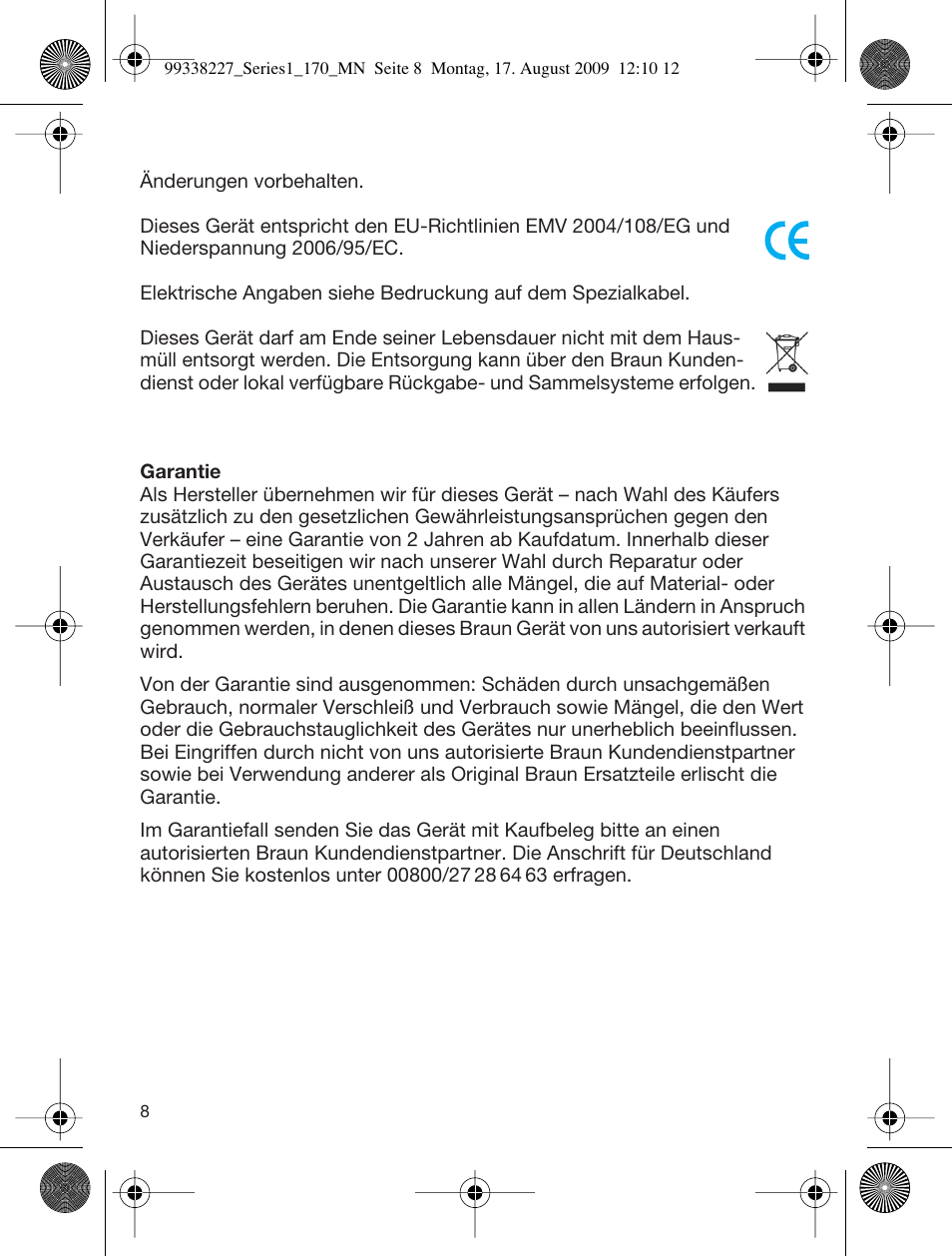 Braun 170 Series 1 User Manual | Page 7 / 43