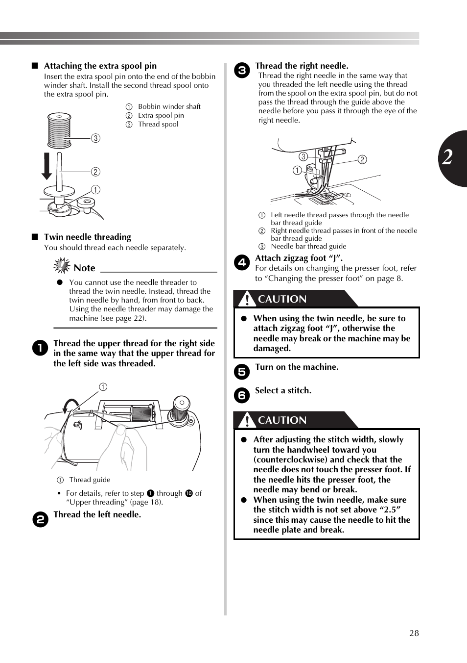 Caution | Brother XT37 User Manual | Page 29 / 52