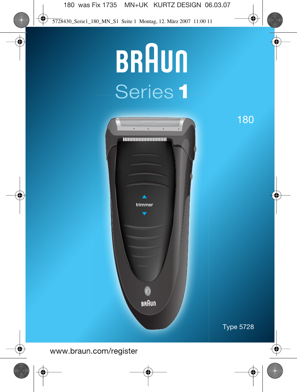 Braun 180 Series 1 User Manual | 51 pages