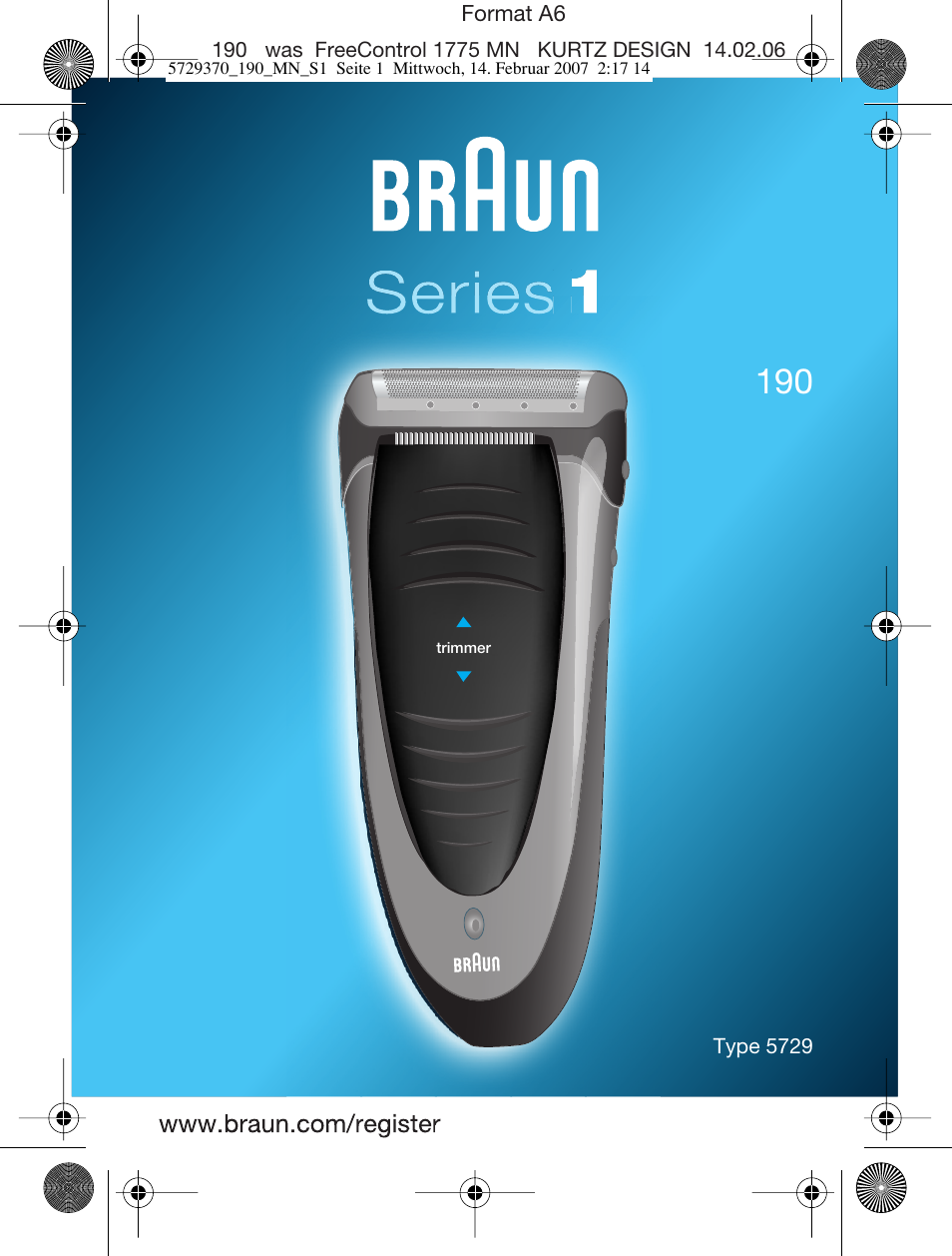 Braun 190 Series 1 User Manual | 51 pages