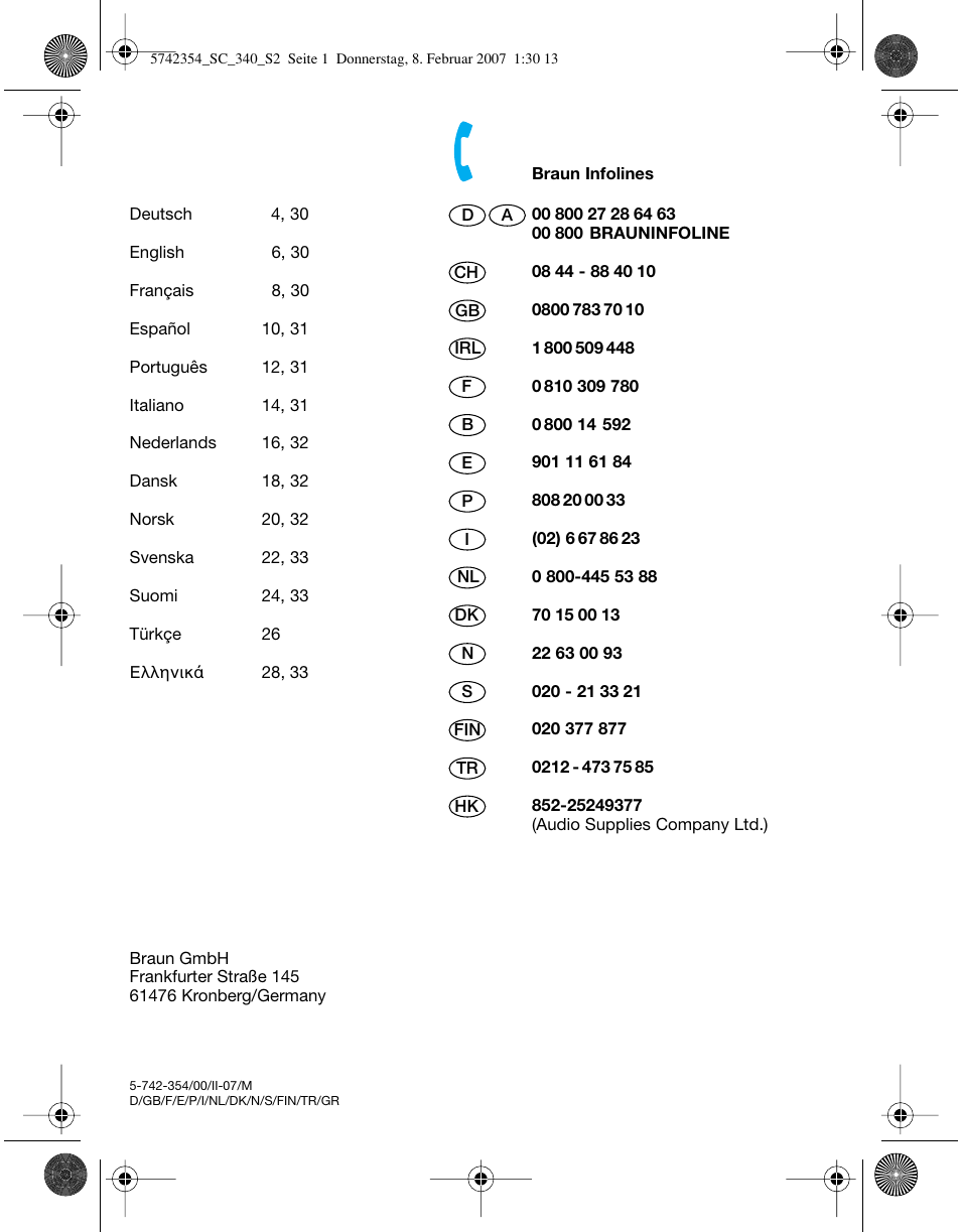 Braun 340 Series 3 User Manual | Page 2 / 33