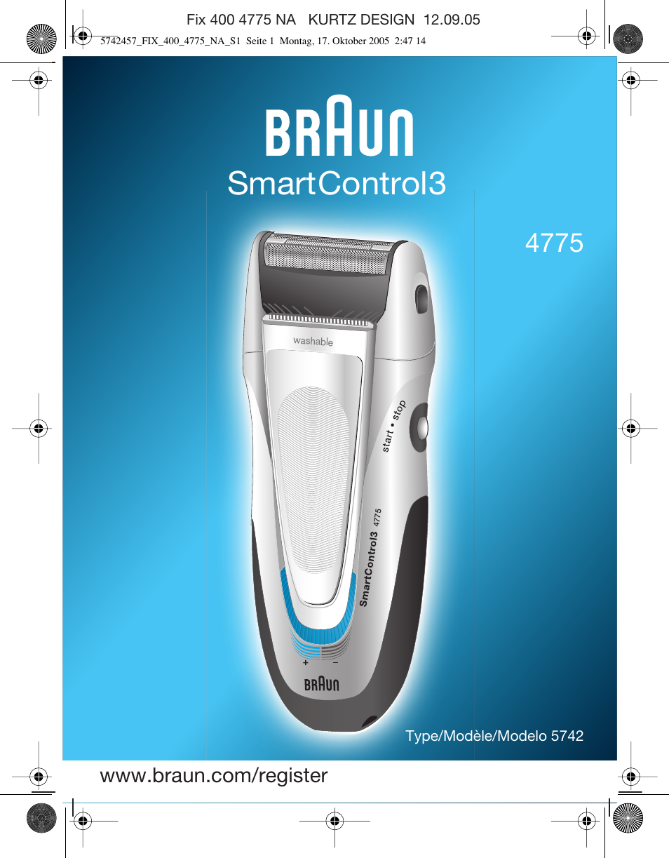 Braun 4775 SmartControl3 User Manual | 18 pages