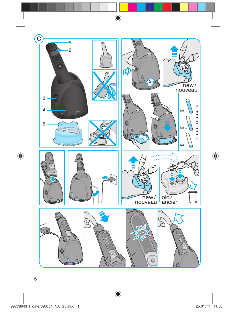 99778043_floater390cc4_na_s5, New / nouveau new / nouveau old / ancien, Ab c | Braun 390cc-4 Series 3 User Manual | Page 5 / 39