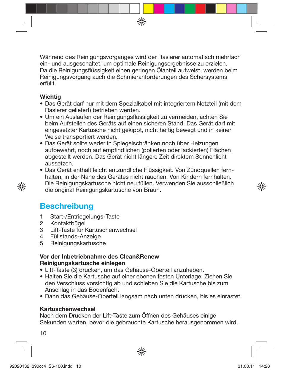 Beschreibung | Braun 370cc-4 Series 3 User Manual | Page 10 / 98