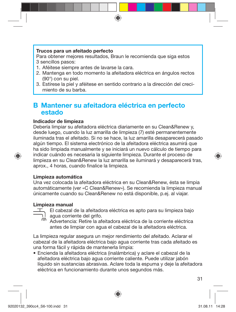 Braun 370cc-4 Series 3 User Manual | Page 31 / 98