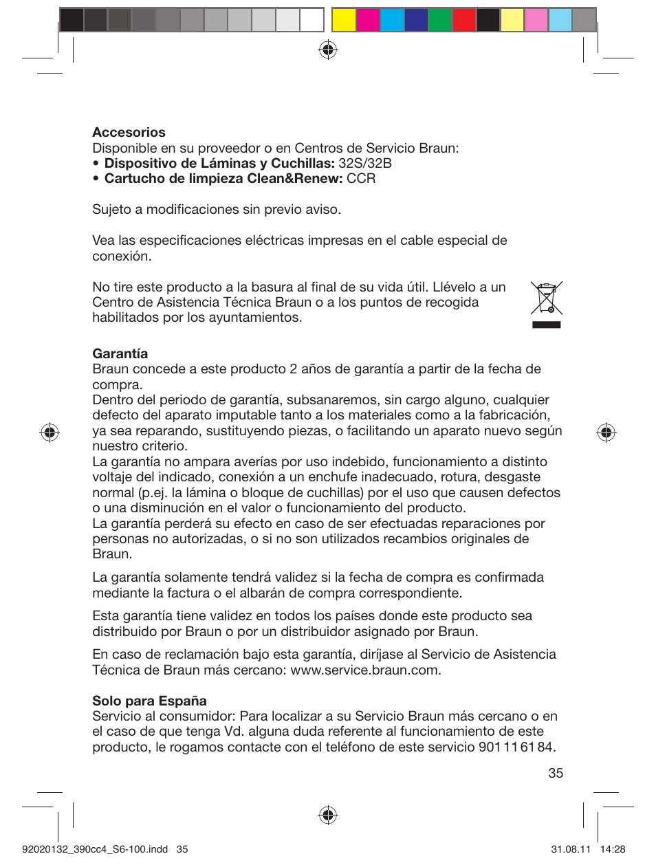 Braun 370cc-4 Series 3 User Manual | Page 35 / 98