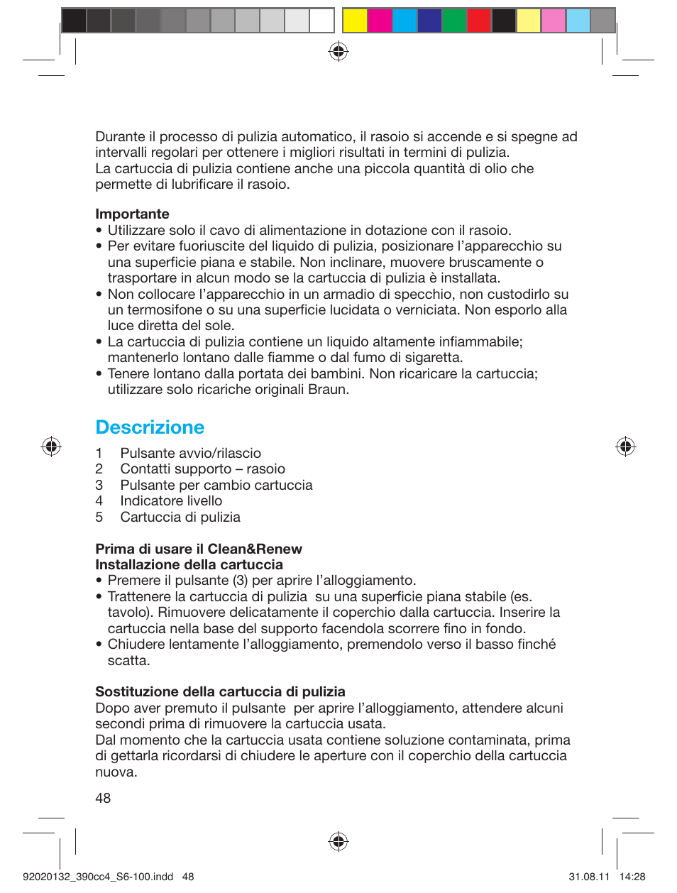 Descrizione | Braun 370cc-4 Series 3 User Manual | Page 48 / 98