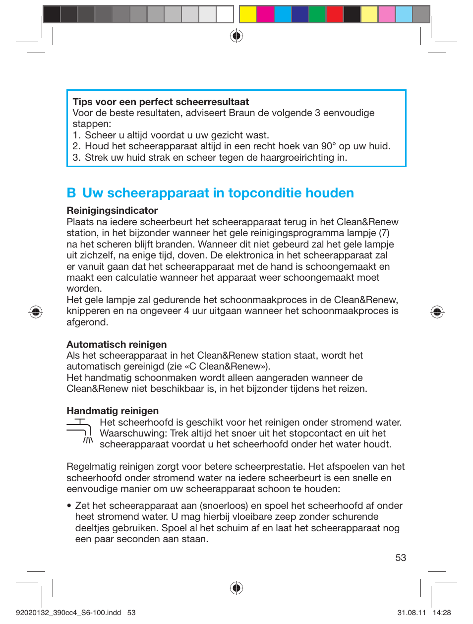 B uw scheerapparaat in topconditie houden | Braun 370cc-4 Series 3 User Manual | Page 53 / 98