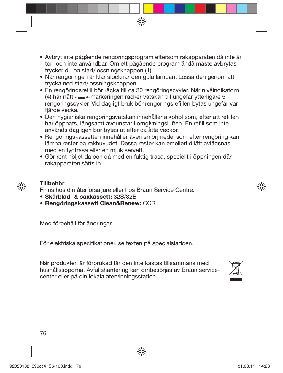 Braun 370cc-4 Series 3 User Manual | Page 76 / 98