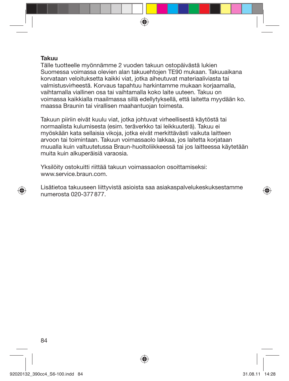 Braun 370cc-4 Series 3 User Manual | Page 84 / 98