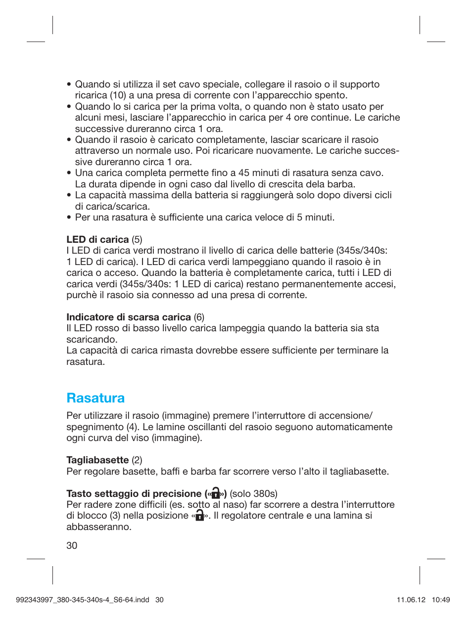 Rasatura | Braun 345s-4 Series 3 User Manual | Page 29 / 62