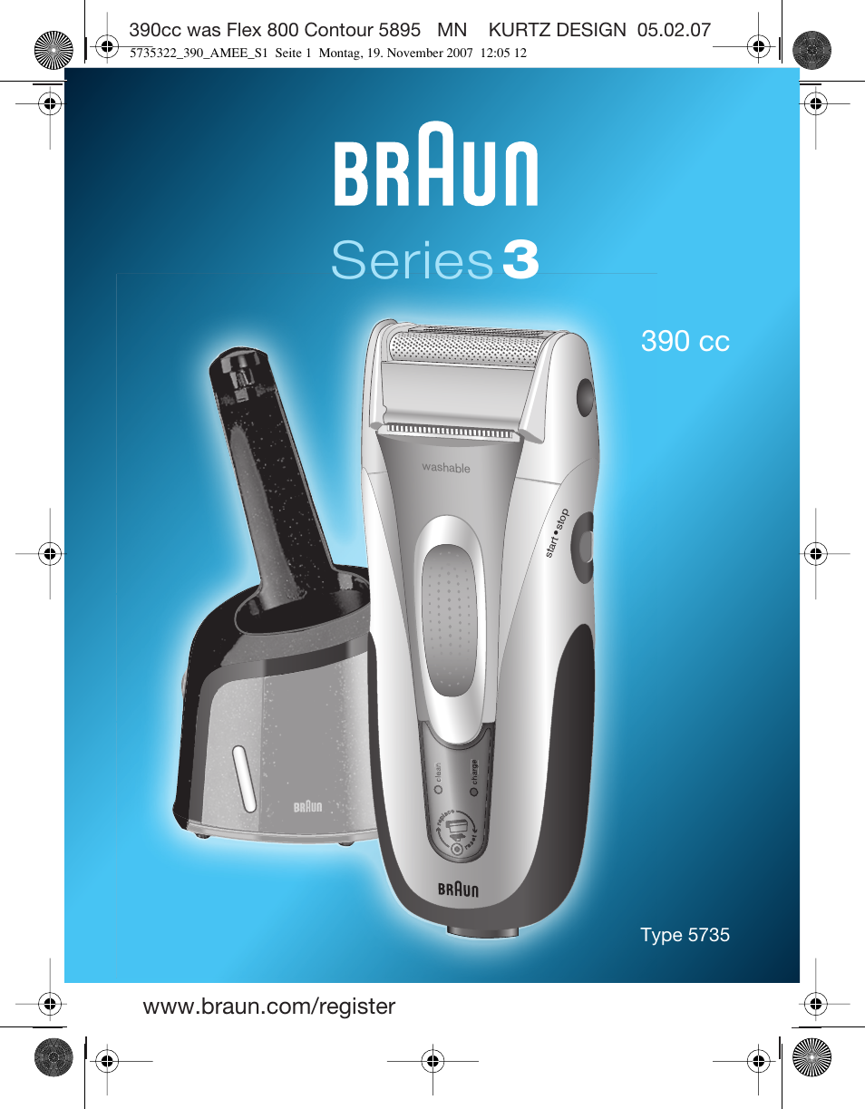 Braun 390cc Series 3 User Manual | 57 pages