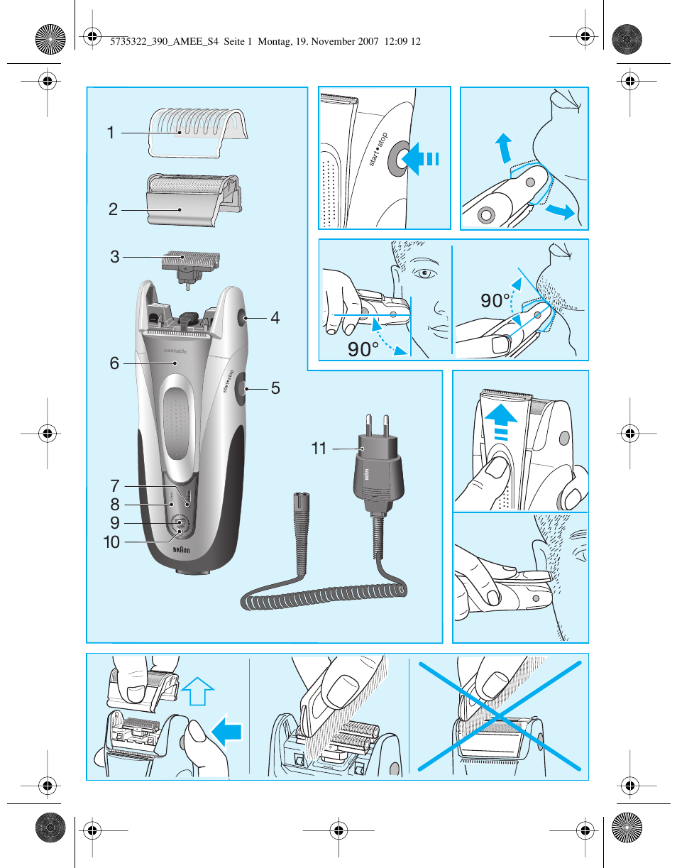 Braun 390cc Series 3 User Manual | Page 3 / 57