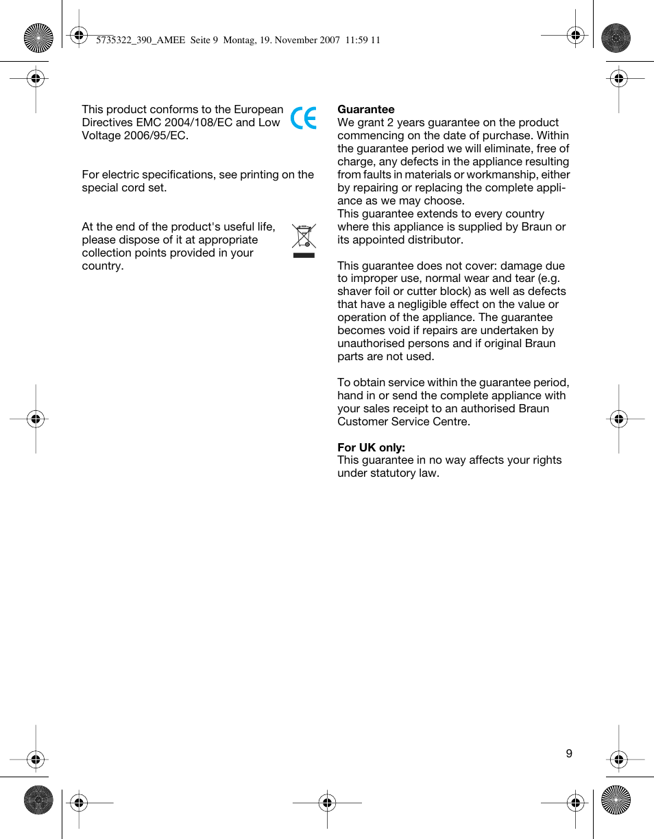 Braun 390cc Series 3 User Manual | Page 8 / 57