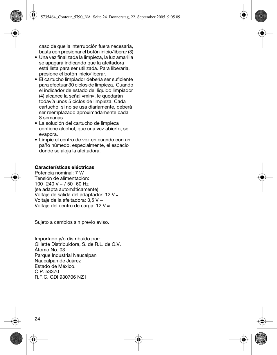 Braun 5790 Contour Series User Manual | Page 23 / 27