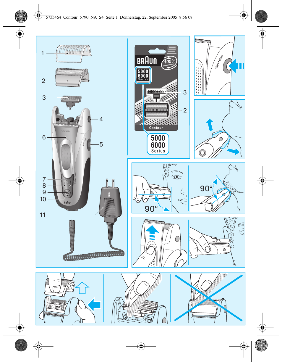 Braun 5790 Contour Series User Manual | Page 3 / 27