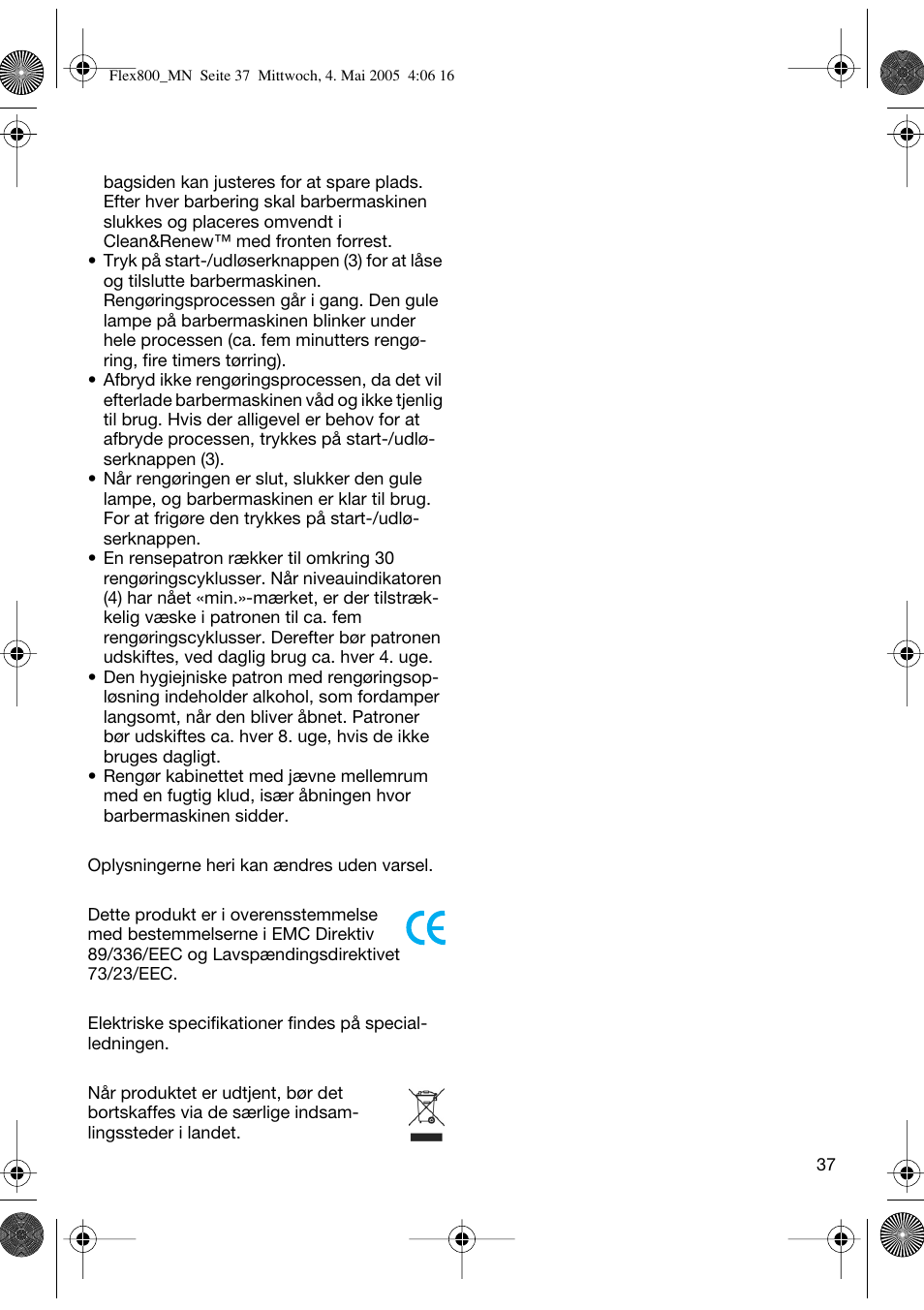 Braun 5895 Contour Series User Manual | Page 36 / 65