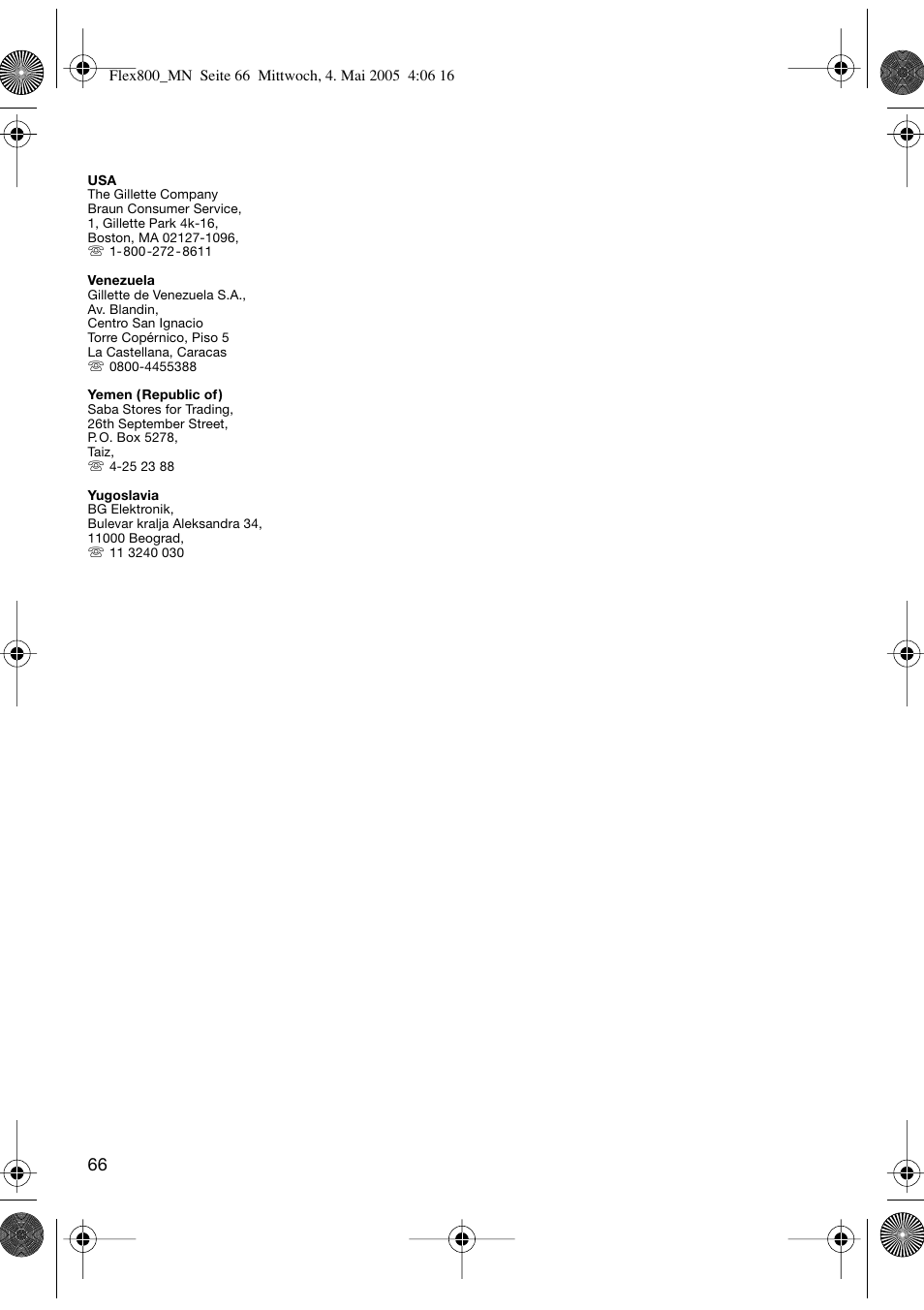 Braun 5895 Contour Series User Manual | Page 65 / 65