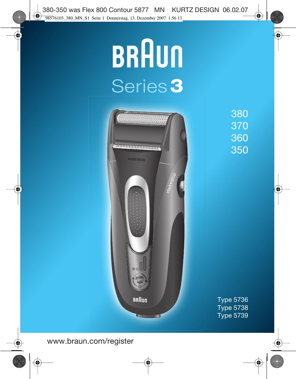 Braun 380-5736 Series 3 User Manual | 41 pages