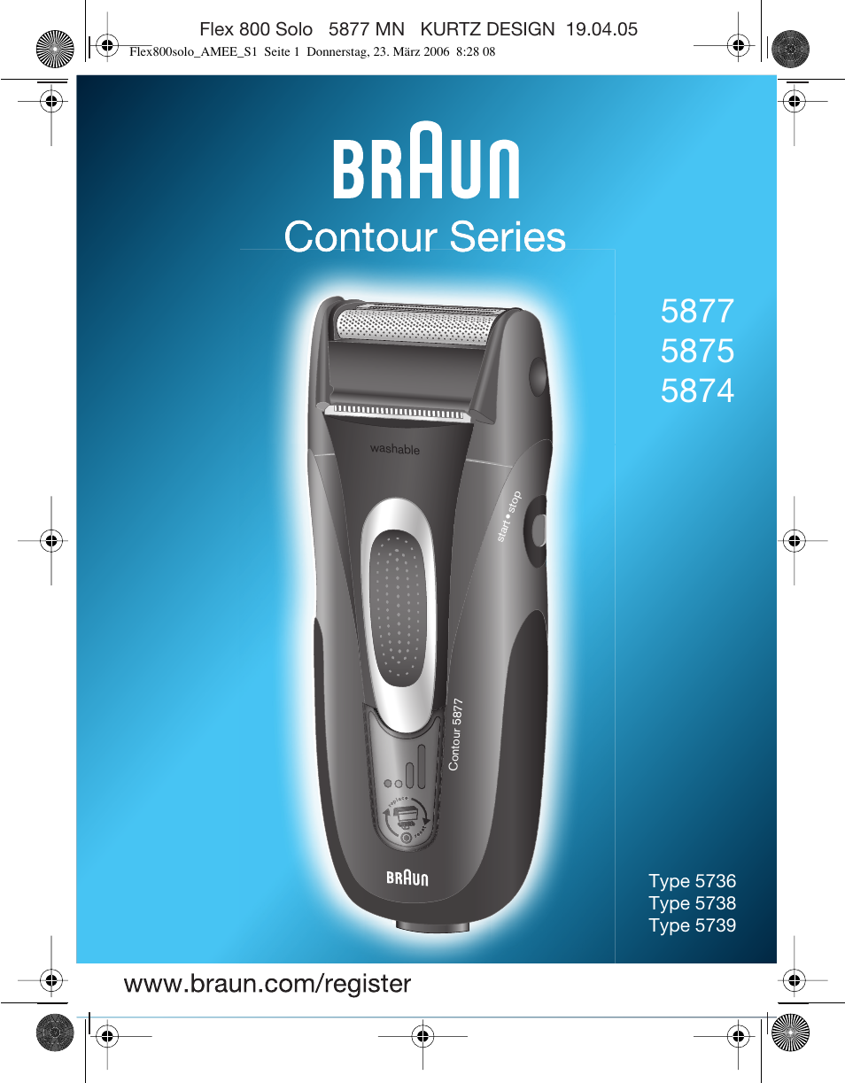 Braun 5877 Contour Series User Manual | 40 pages