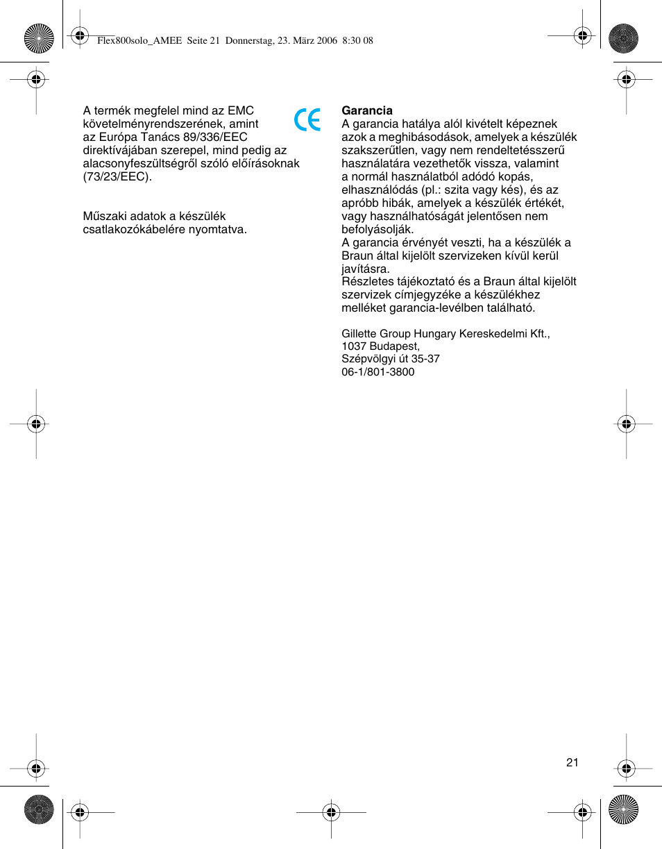 Braun 5877 Contour Series User Manual | Page 21 / 40