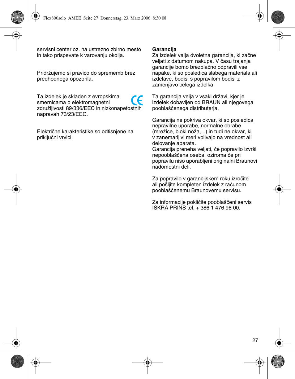 Braun 5877 Contour Series User Manual | Page 27 / 40