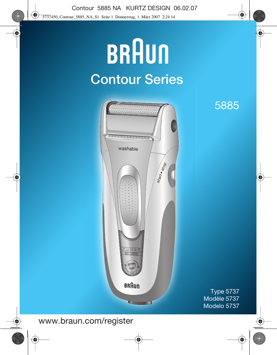 Braun 5885 Contour Series User Manual | 18 pages