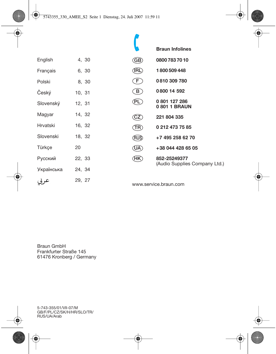 Braun 320 Series 3 User Manual | Page 2 / 35