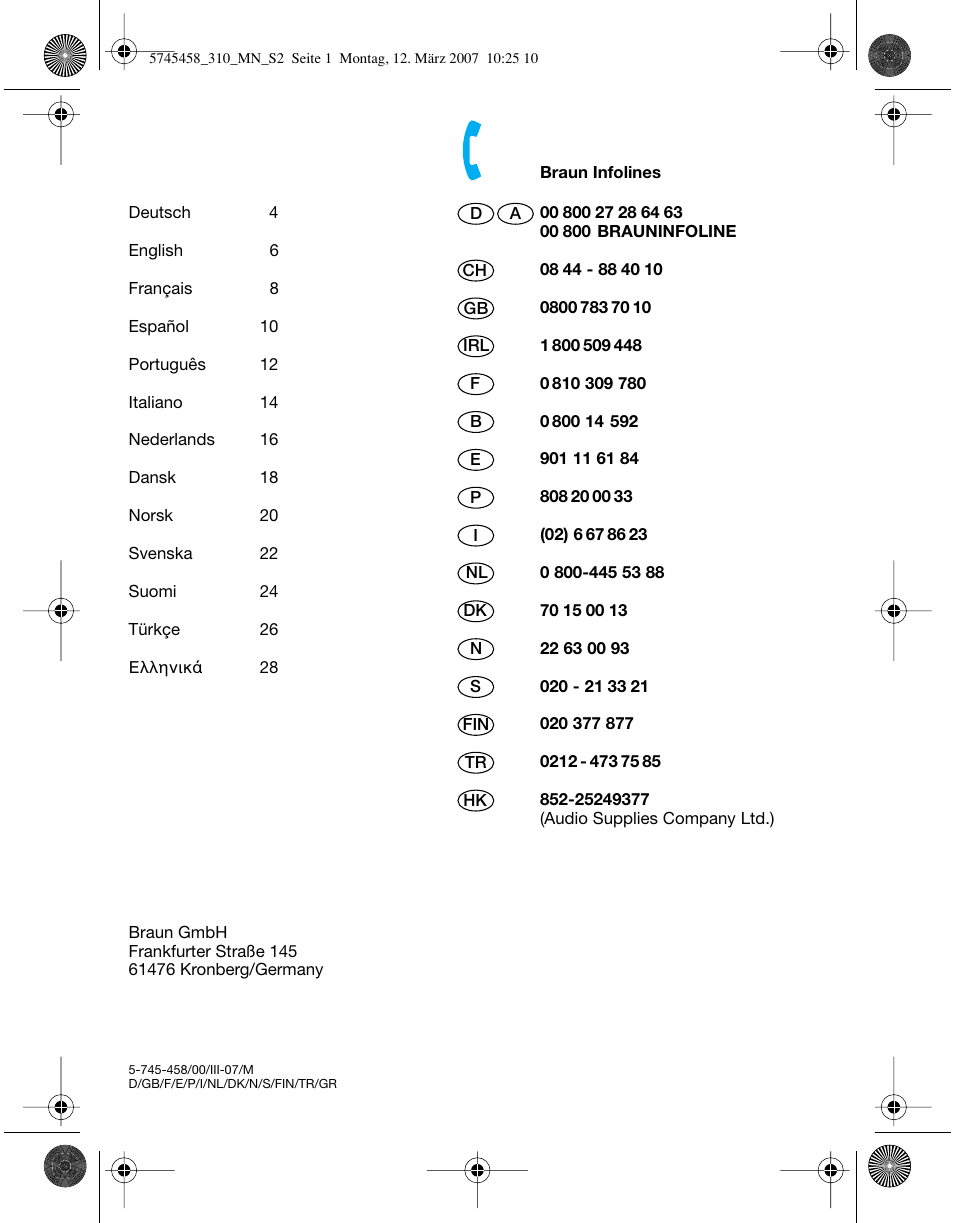 Braun 310 Series 3  EU User Manual | Page 2 / 29