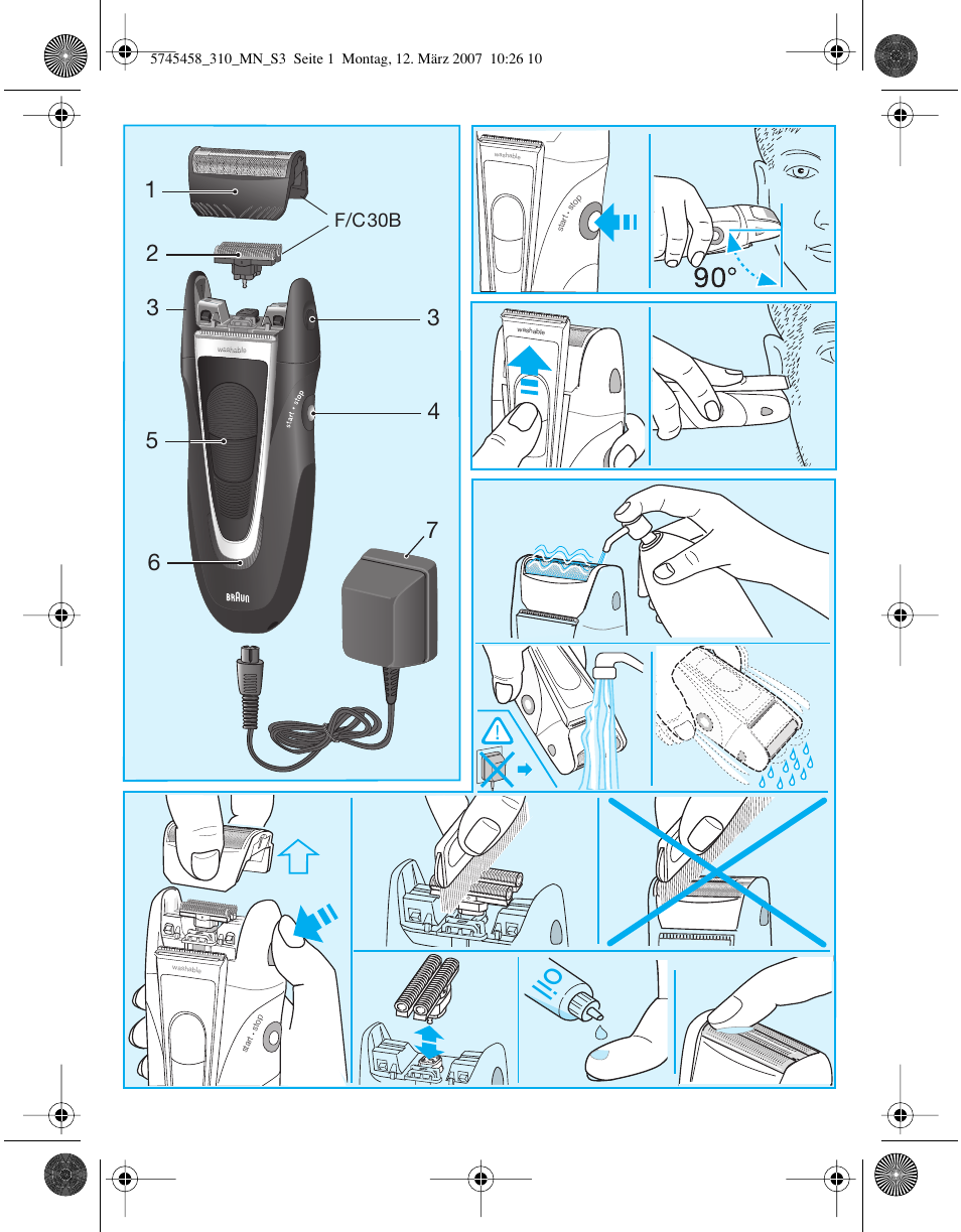 F/c30b | Braun 310 Series 3  EU User Manual | Page 3 / 29