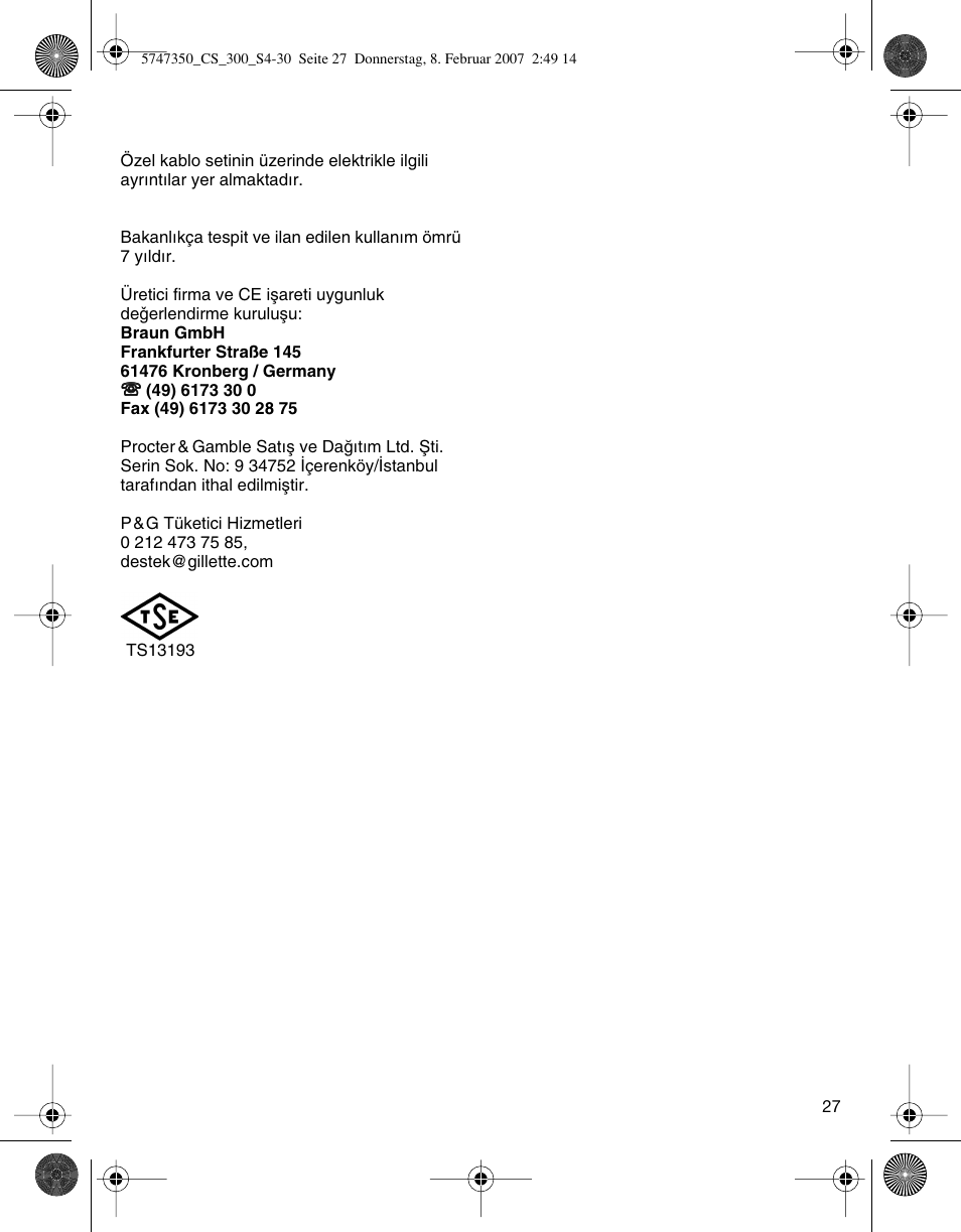 Braun 300-5747 Series 3 User Manual | Page 27 / 29