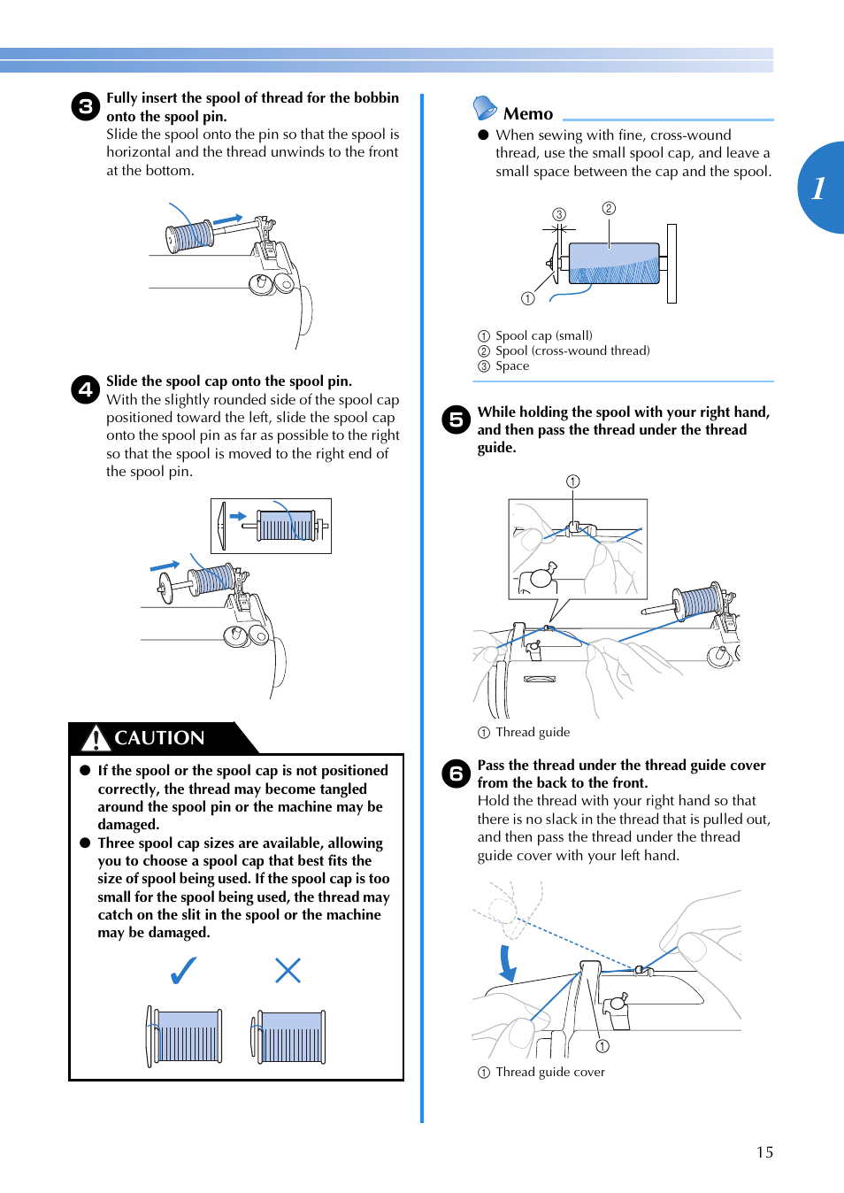 Caution | Brother FS-20 User Manual | Page 17 / 100
