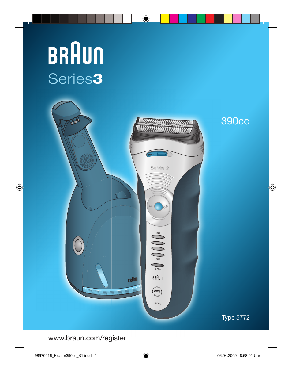 Braun 390cc Series 3 User Manual | 61 pages