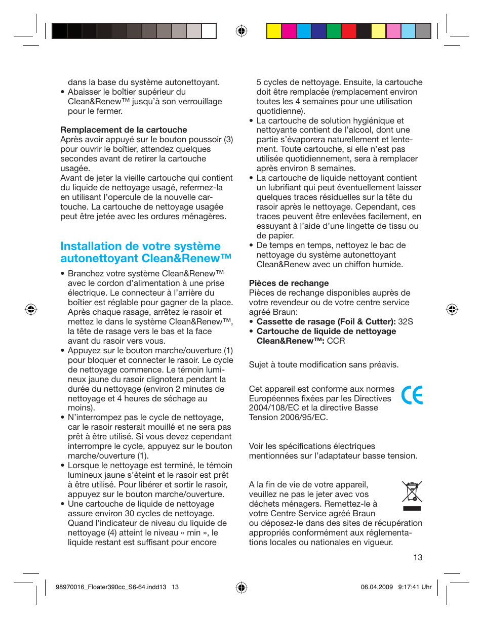 Braun 390cc Series 3 User Manual | Page 13 / 61
