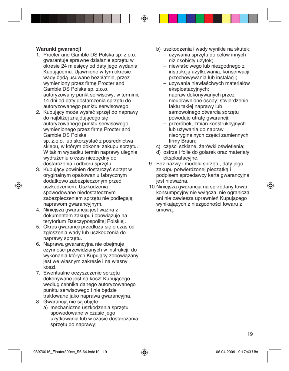 Braun 390cc Series 3 User Manual | Page 19 / 61