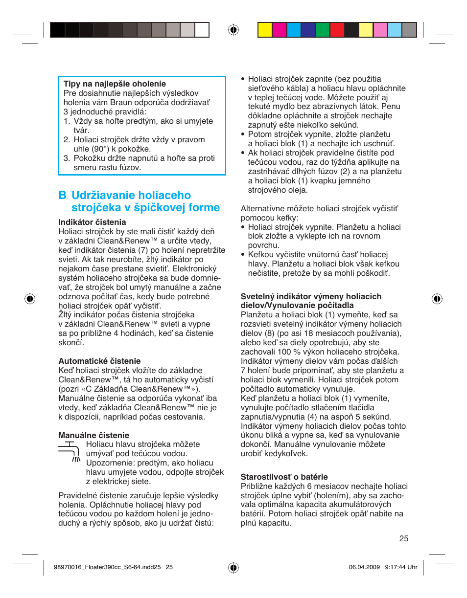 Braun 390cc Series 3 User Manual | Page 25 / 61