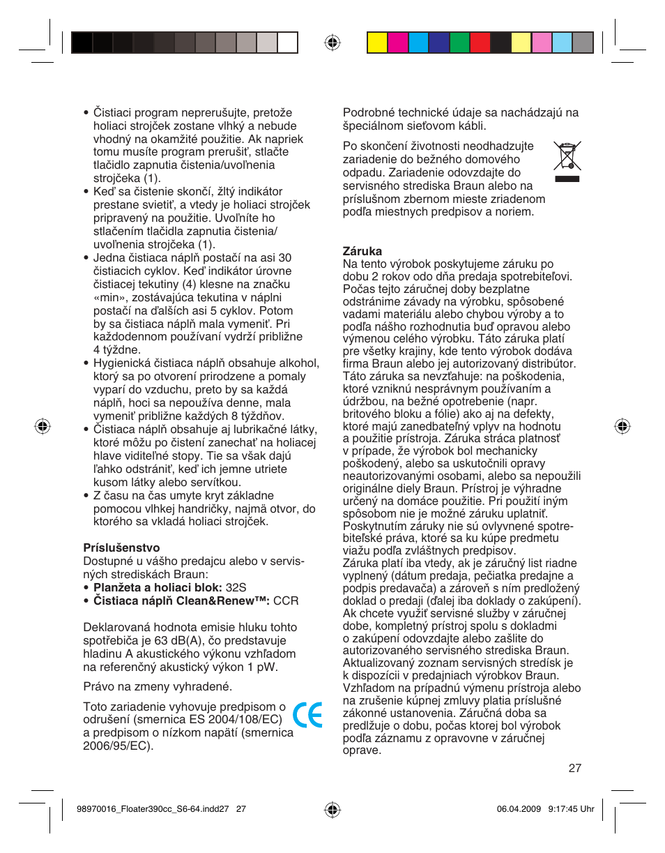 Braun 390cc Series 3 User Manual | Page 27 / 61
