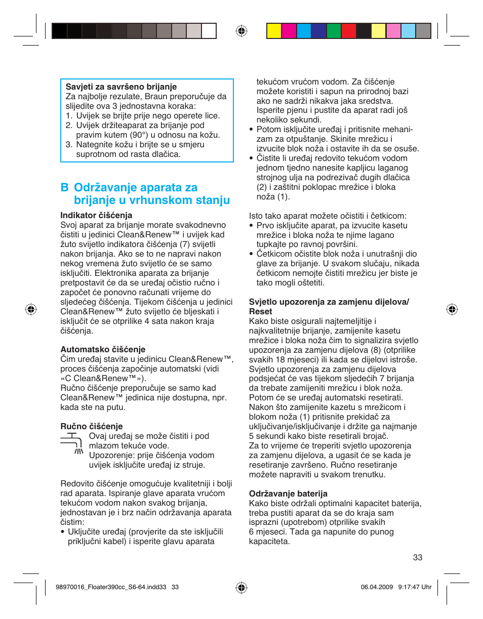 Braun 390cc Series 3 User Manual | Page 33 / 61