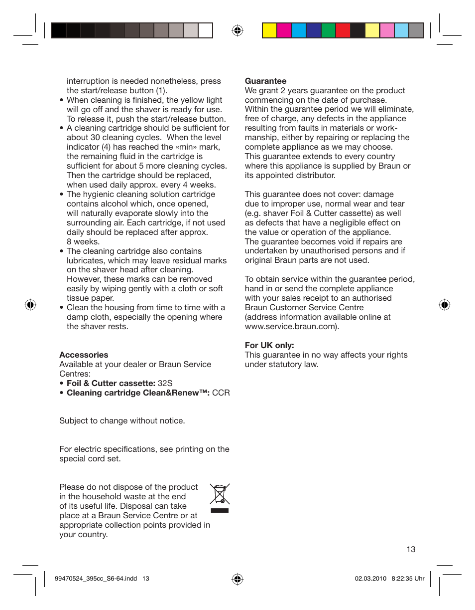 Braun 395cc-3 Series 3 User Manual | Page 13 / 62