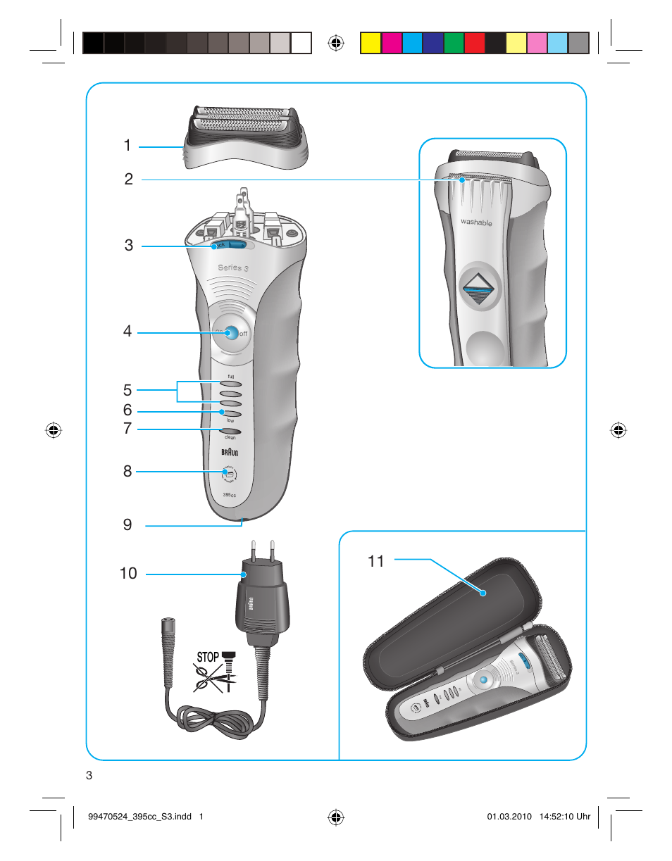 Stop | Braun 395cc-3 Series 3 User Manual | Page 3 / 62