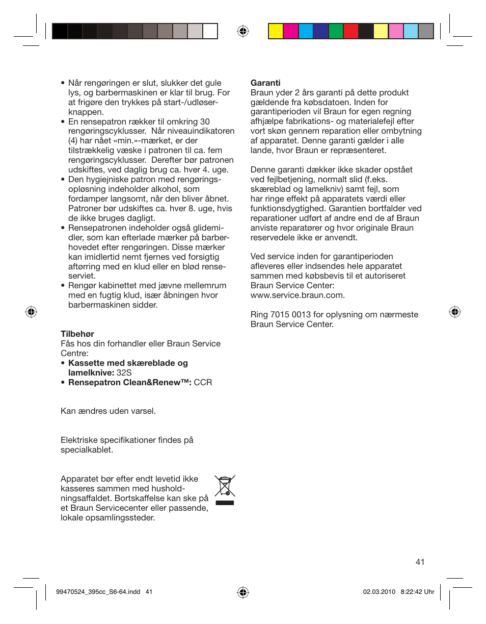 Braun 395cc-3 Series 3 User Manual | Page 41 / 62