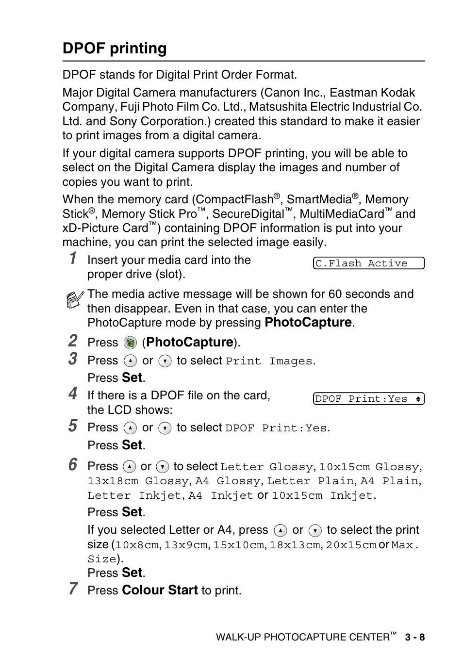 Dpof printing, Dpof printing -8 | Brother DCP-115C User Manual | Page 53 / 110