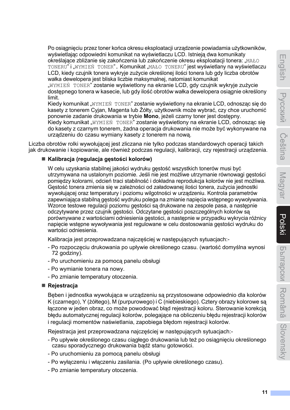 English magyar polski slovensky | Brother MFC 9970CDW User Manual | Page 11 / 19