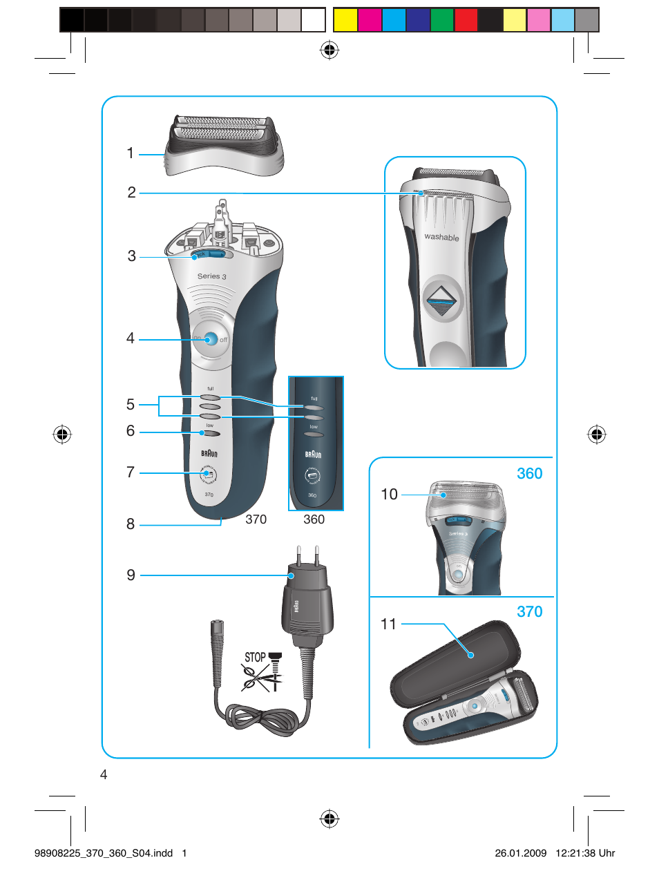 Stop | Braun 370 Series 3 User Manual | Page 3 / 62