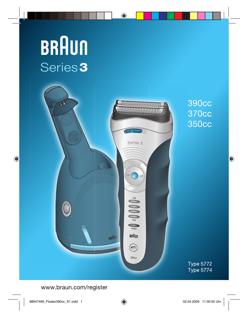 Braun 350cc Series 3 User Manual | 64 pages