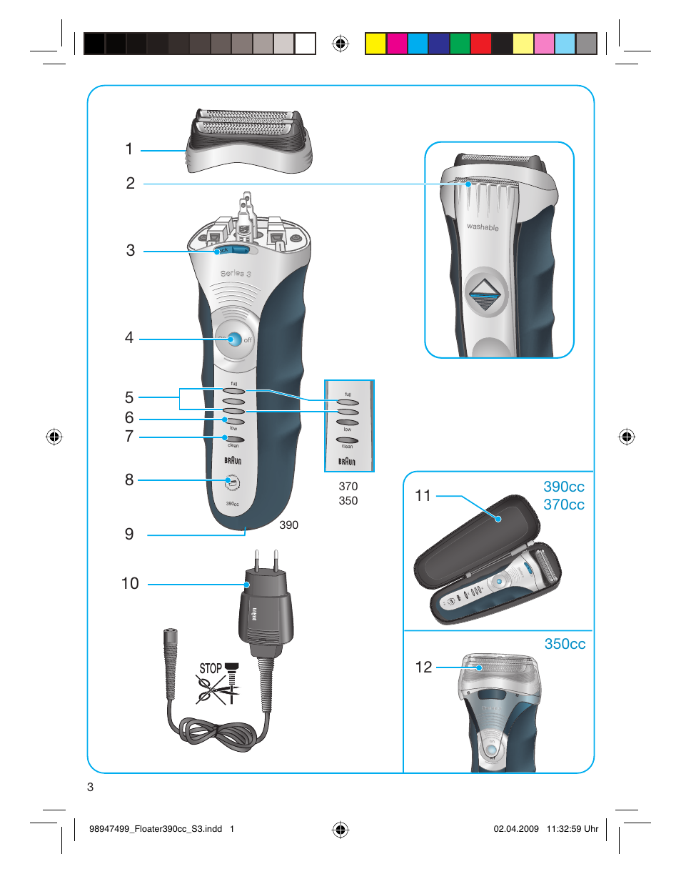 Stop | Braun 350cc Series 3 User Manual | Page 3 / 64